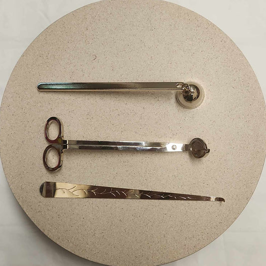 3 piece candle accessory set, Wick Trimmer, candle snuffer and wick dipper